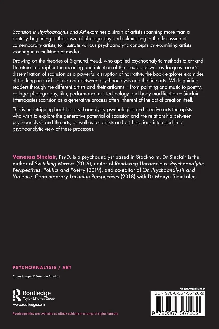 Rückseite: 9780367567262 | Scansion in Psychoanalysis and Art | The Cut in Creation | Sinclair