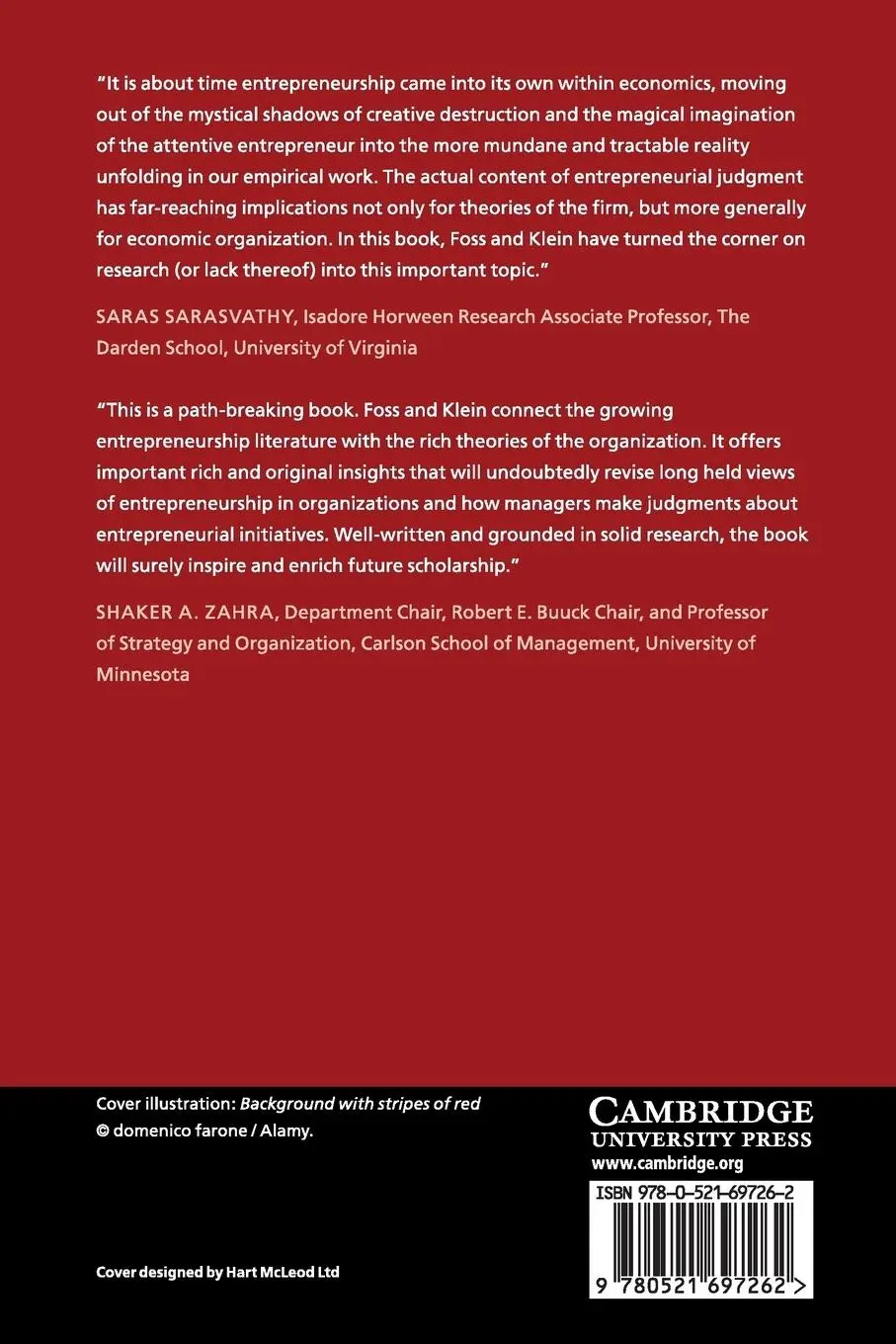 Rückseite: 9780521697262 | Organizing Entrepreneurial Judgment | Nicolai J. Foss (u. a.) | Buch
