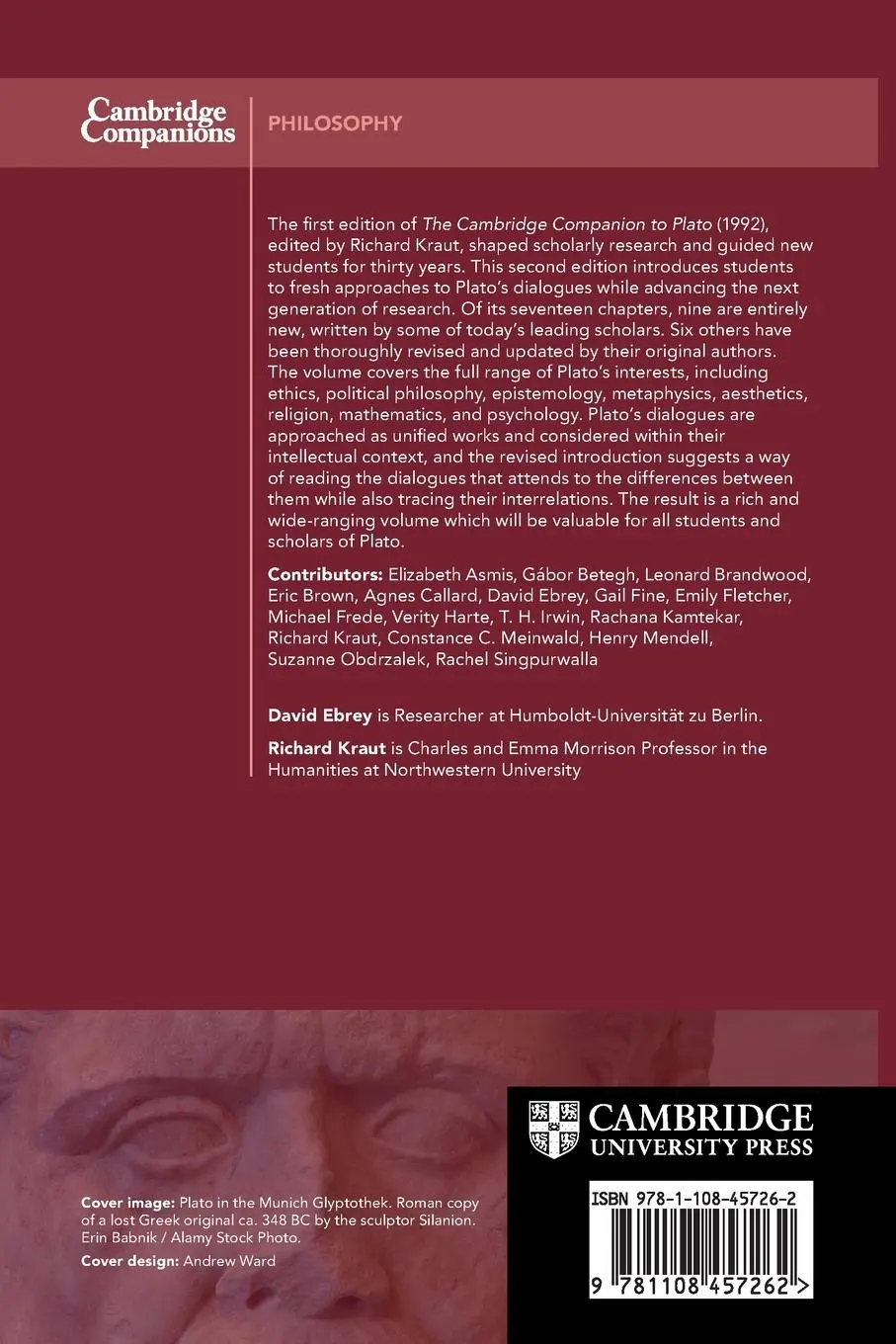 Rückseite: 9781108457262 | The Cambridge Companion to Plato | Richard Kraut | Taschenbuch | 2022