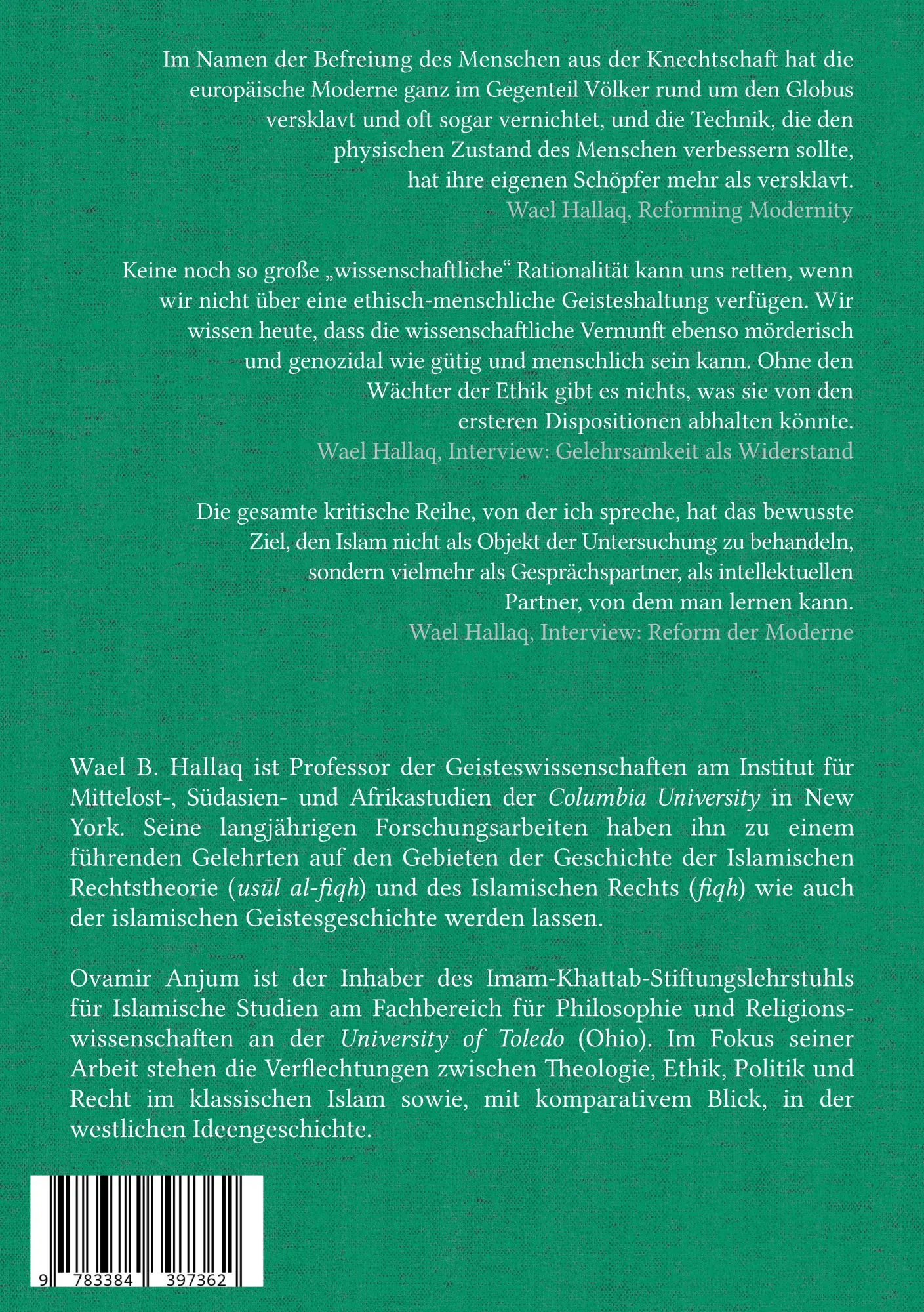 Rückseite: 9783384397362 | Über Orientalismus, Moderne, Staat und Islam | Wael Hallaq (u. a.)