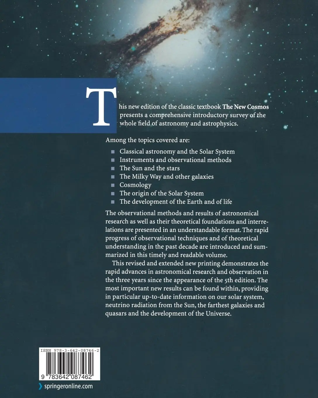 Rückseite: 9783642087462 | The New Cosmos | An Introduction to Astronomy and Astrophysics | Buch