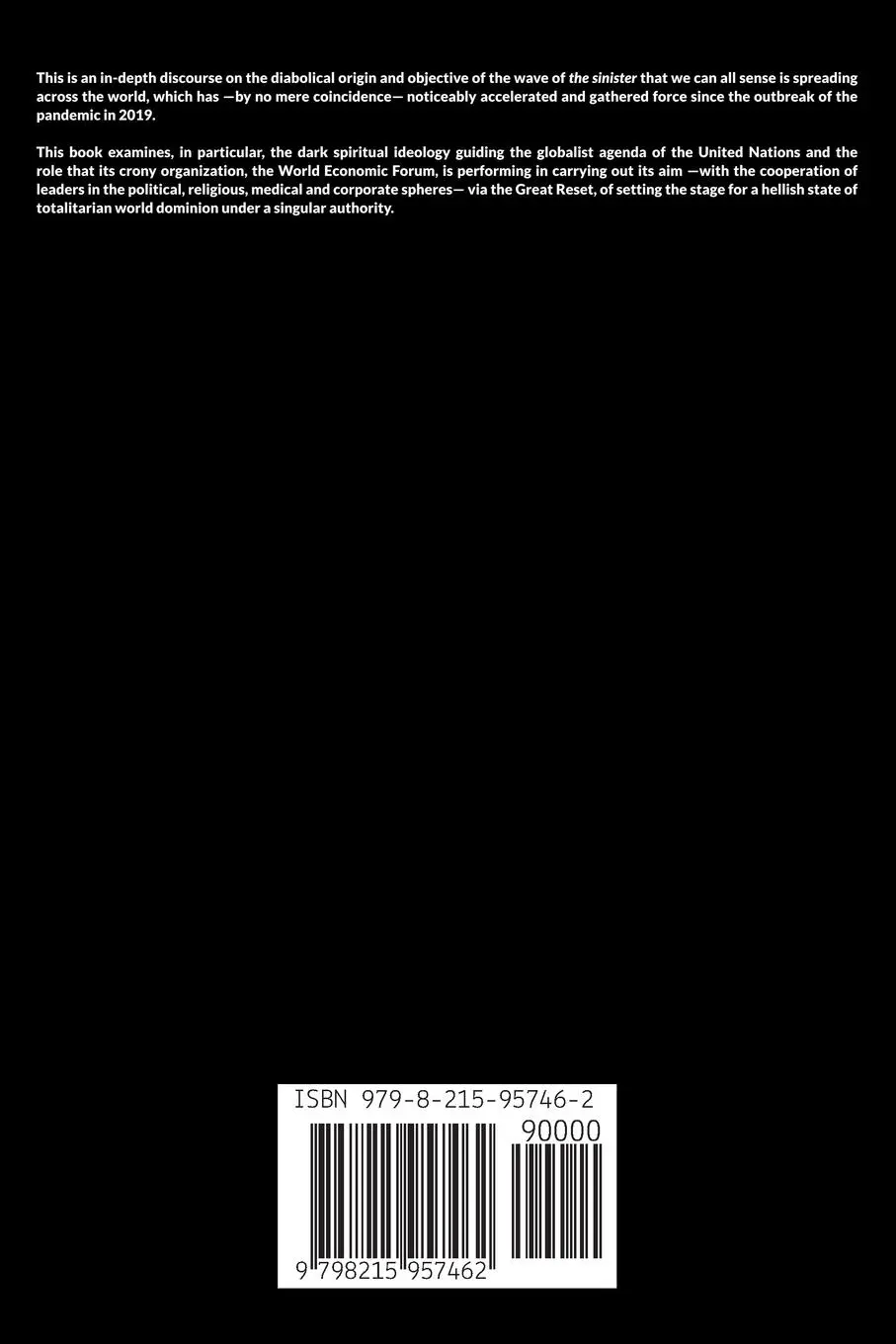 Rückseite: 9798215957462 | The Satanic Aim of the United Nations, World Economic Forum &amp; Great...