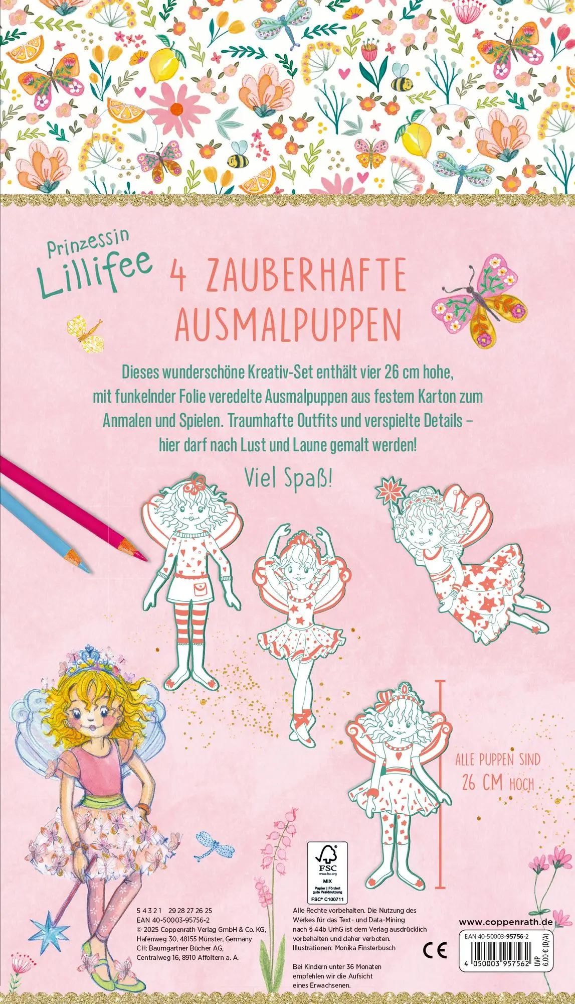 Rückseite: 4050003957562 | Zauberhafte Ausmalpuppen | Monika Finsterbusch | Sonstige Handelsware