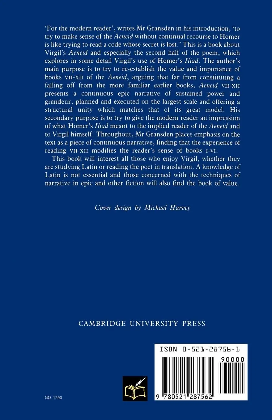 Rückseite: 9780521287562 | Virgil's Iliad | An Essay on Epic Narrative | K. W. Gransden | Buch