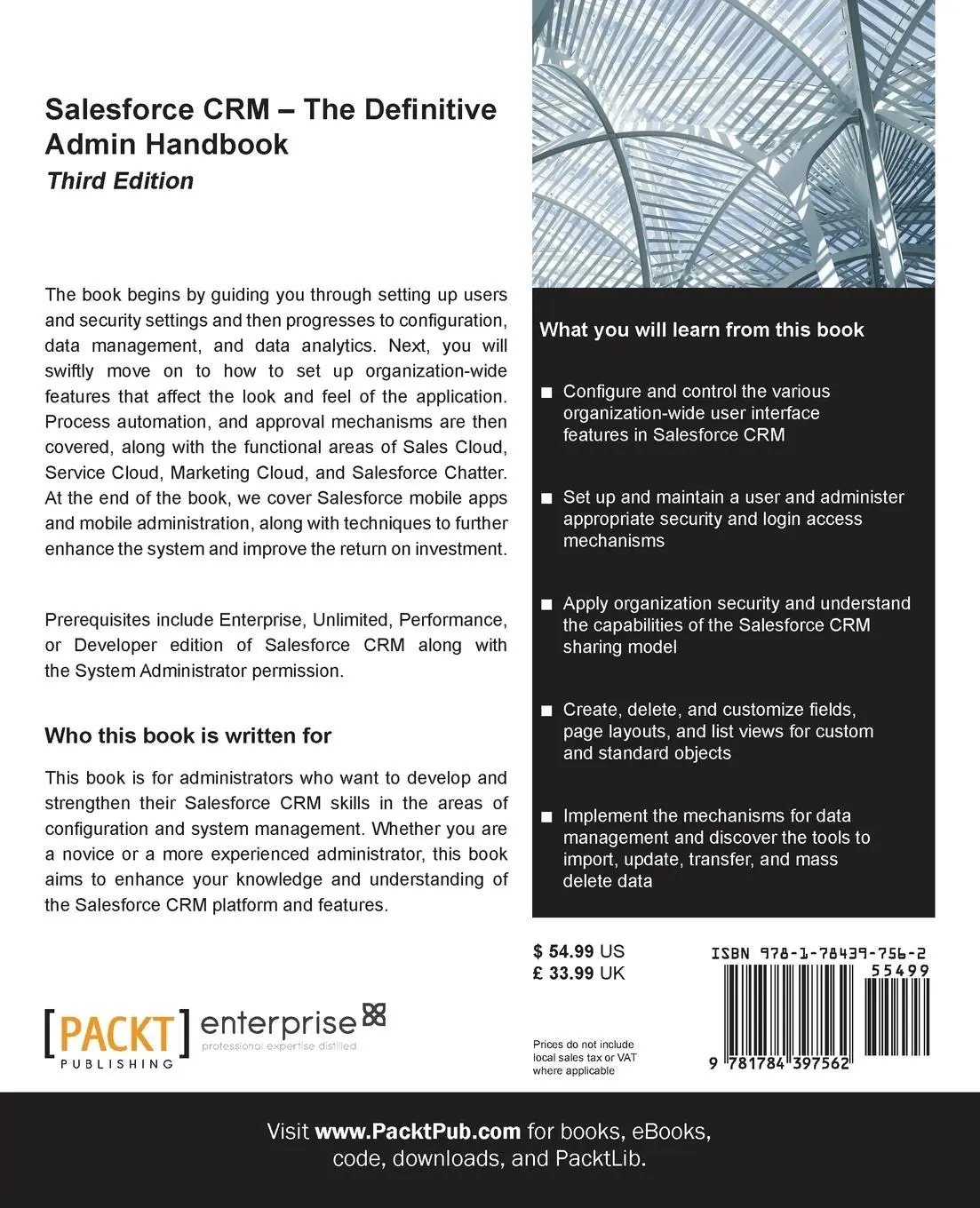 Rückseite: 9781784397562 | Salesforce CRM - The Definitive Admin Handbook - Third Edition | Buch