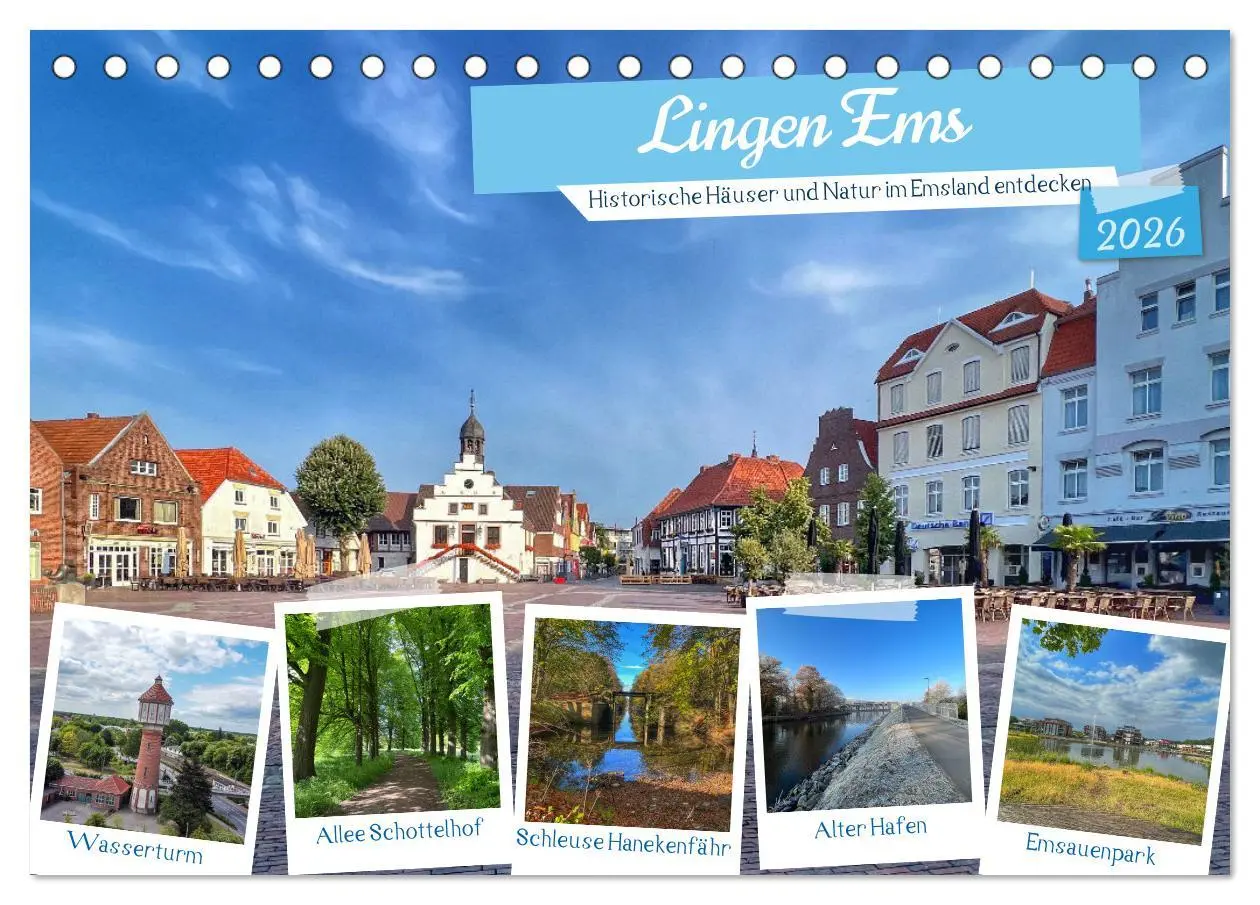 Cover: 9783457497562 | Lingen Ems (Tischkalender 2026 DIN A5 quer), CALVENDO Monatskalender