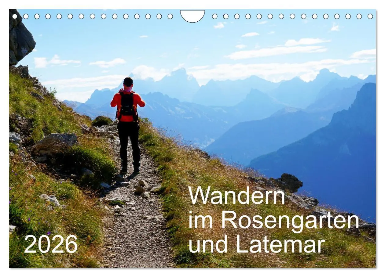 Cover: 9783457567562 | Wandern im Rosengarten und Latemar (Wandkalender 2026 DIN A4 quer),...