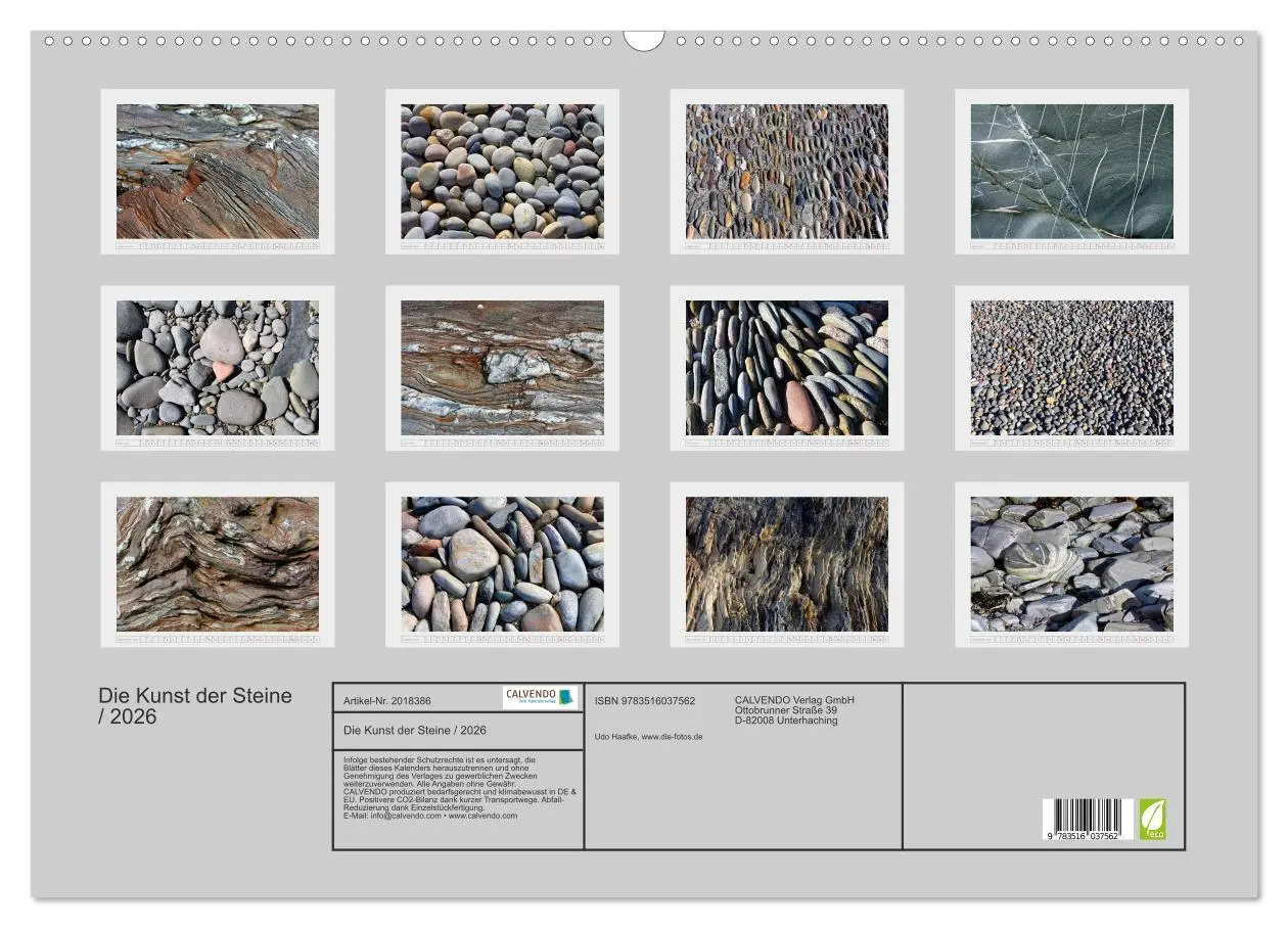 Bild: 9783516037562 | Die Kunst der Steine / 2026 (Wandkalender 2026 DIN A2 quer),...