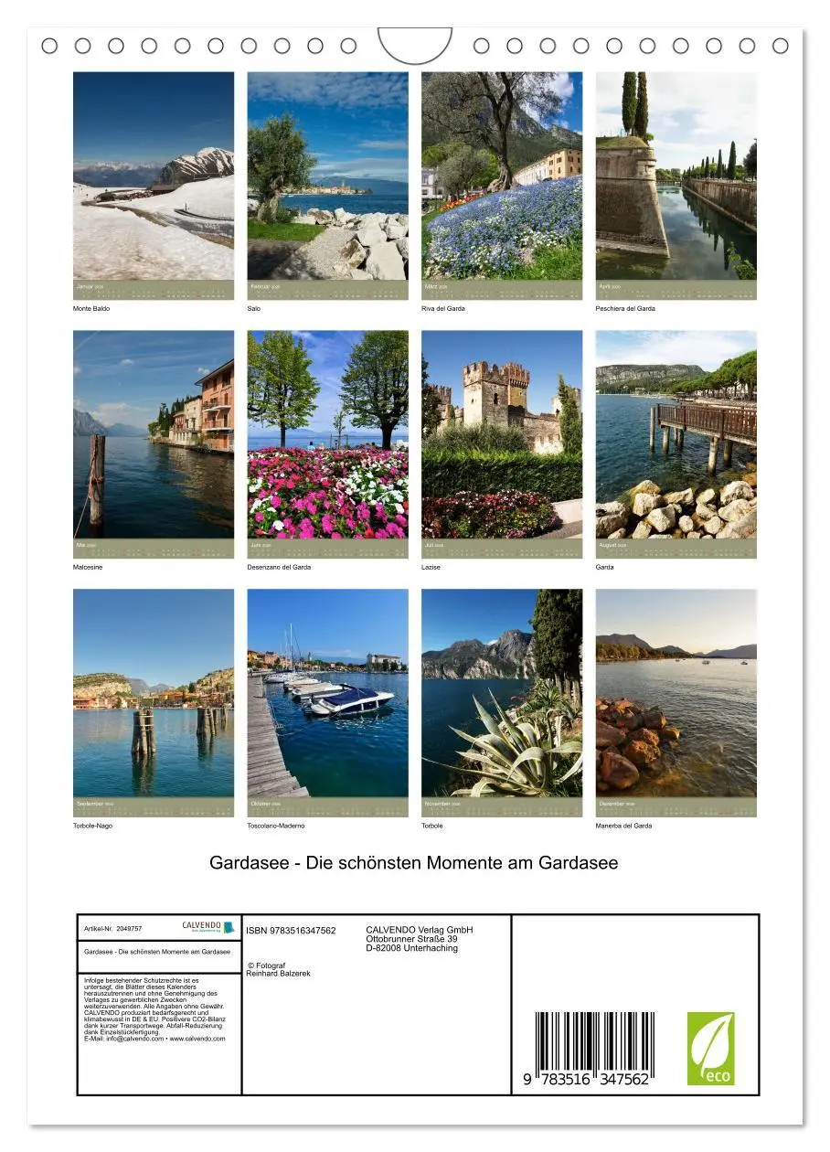 Bild: 9783516347562 | Gardasee - Die schönsten Momente am Gardasee (Wandkalender 2026 DIN...