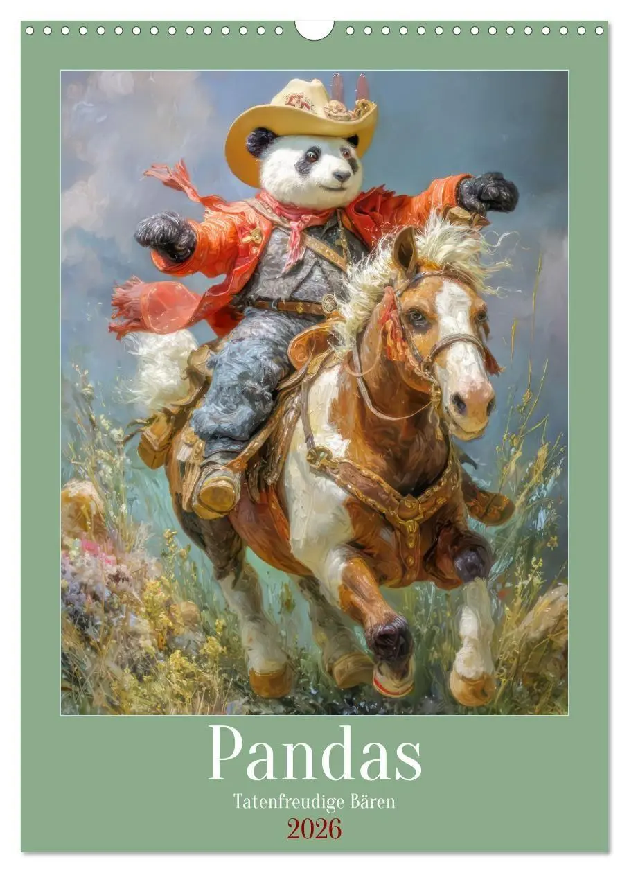 Cover: 9783516657562 | Pandas - Tatenfreudige Bären (Wandkalender 2026 DIN A3 hoch),...