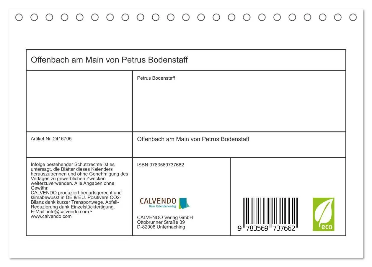Bild: 9783569737662 | Offenbach am Main von Petrus Bodenstaff (Tischkalender 2027 DIN A5...