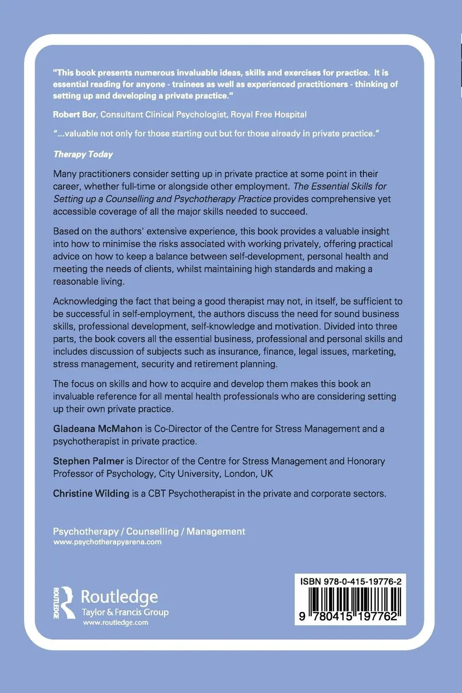Rückseite: 9780415197762 | The Essential Skills for Setting Up a Counselling and Psychotherapy...