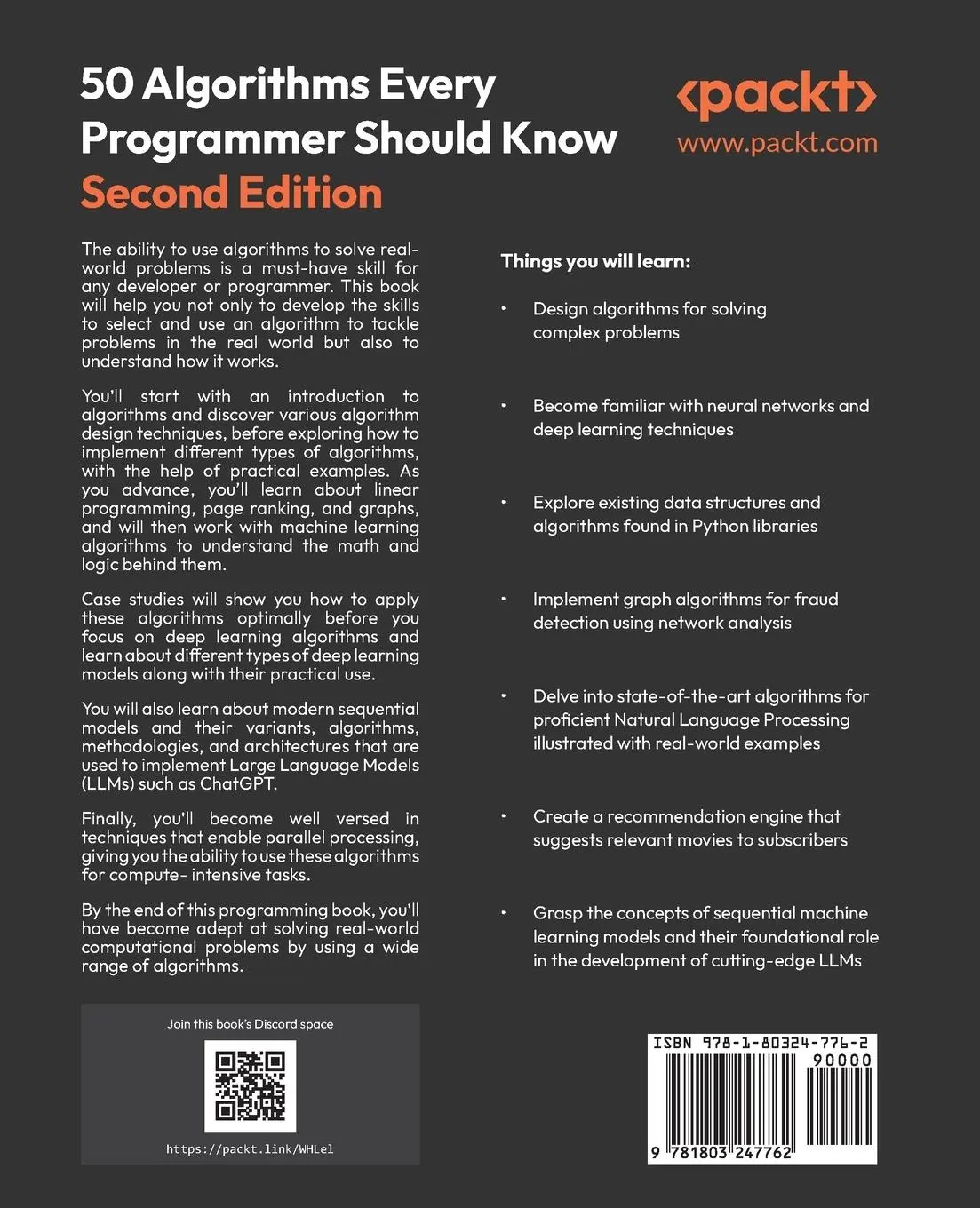 Rückseite: 9781803247762 | 50 Algorithms Every Programmer Should Know - Second Edition | Ahmad