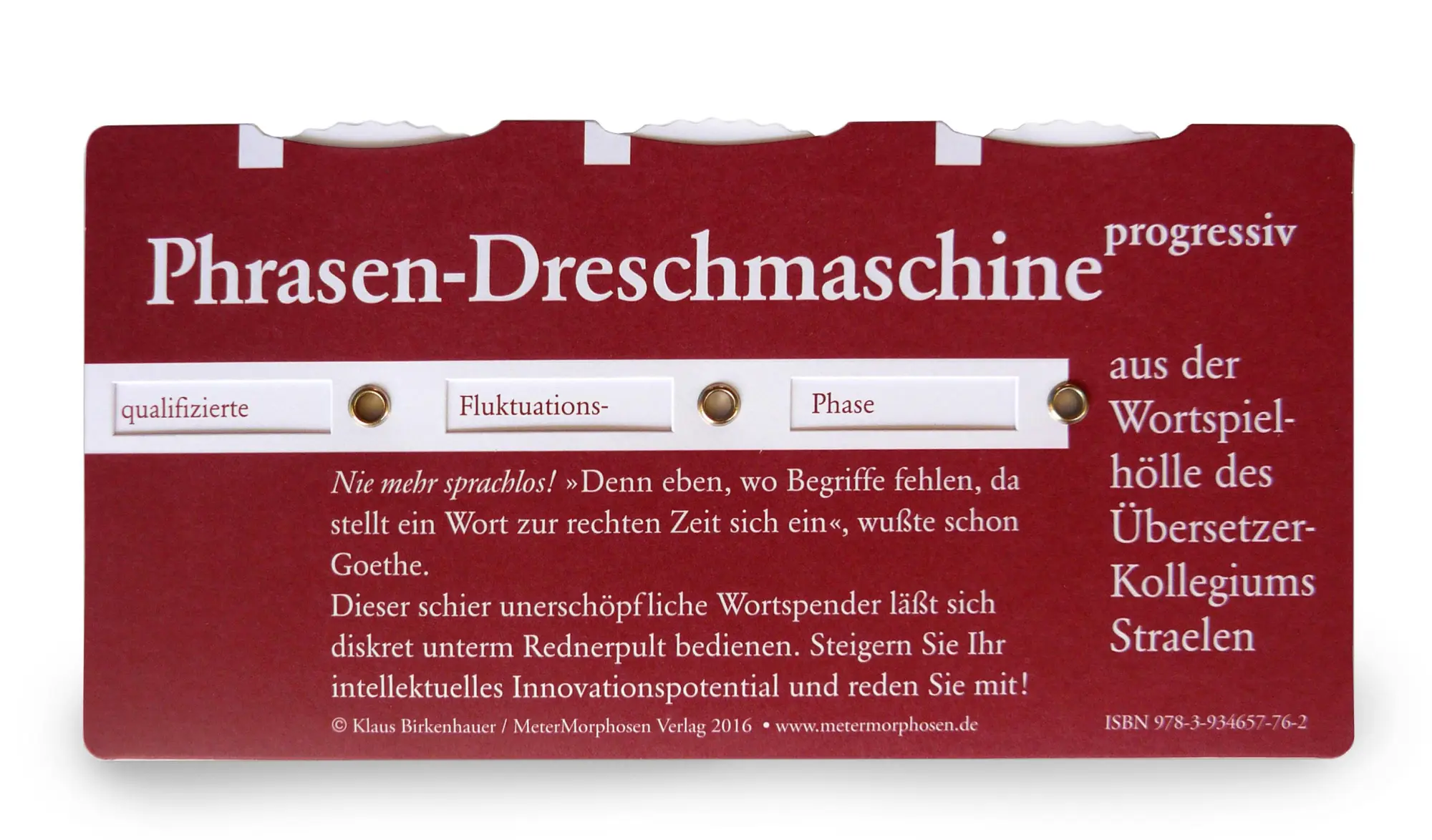Rückseite: 9783934657762 | Phrasendreschmaschine | Die ultimative Formulierungshilfe | Spiel