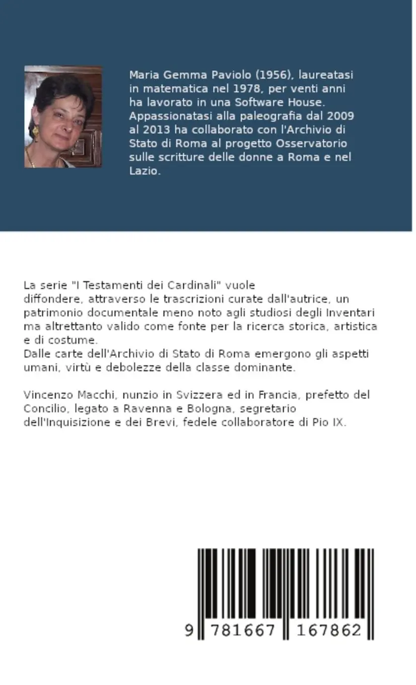 Rückseite: 9781667167862 | I Testamenti dei Cardinali | Vincenzo Macchi (1770-1860) | Paviolo