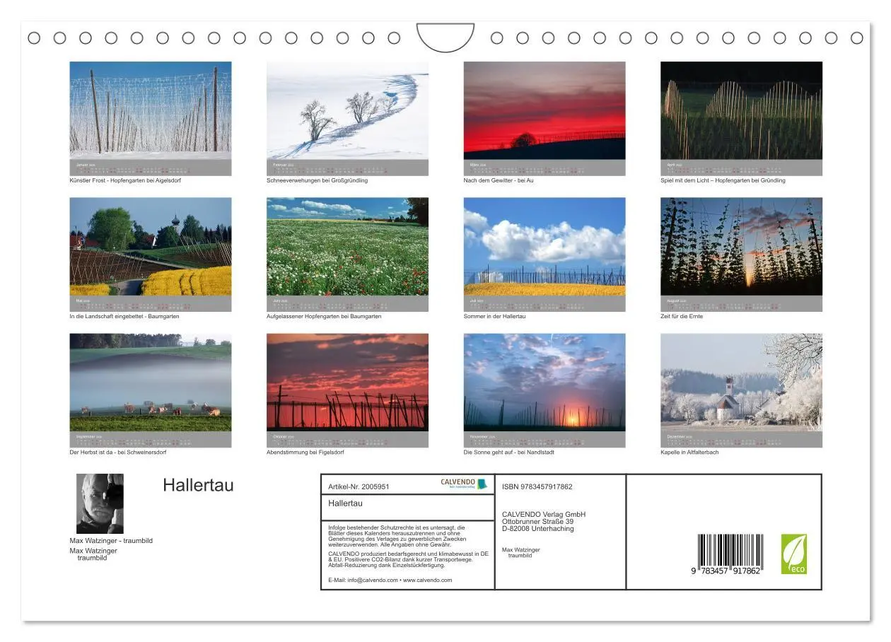 Bild: 9783457917862 | Hallertau (Wandkalender 2026 DIN A4 quer), CALVENDO Monatskalender