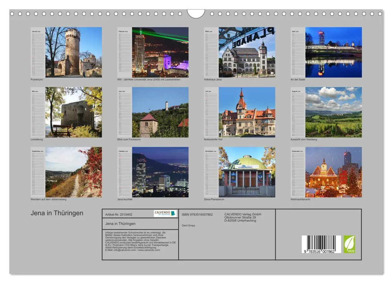 Bild: 9783516007862 | Jena in Thüringen (Wandkalender 2026 DIN A3 quer), CALVENDO...