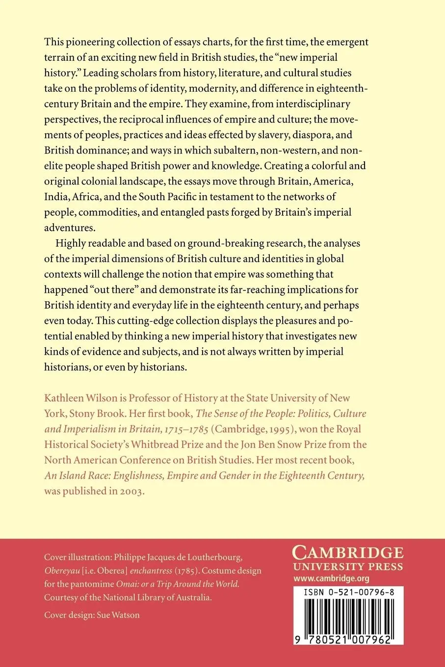 Rückseite: 9780521007962 | A New Imperial History | Kathleen Wilson (u. a.) | Taschenbuch | 2006