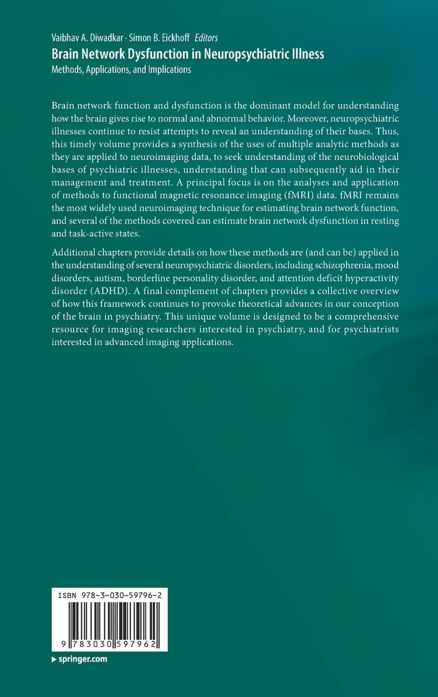 Rückseite: 9783030597962 | Brain Network Dysfunction in Neuropsychiatric Illness | Buch | xvii