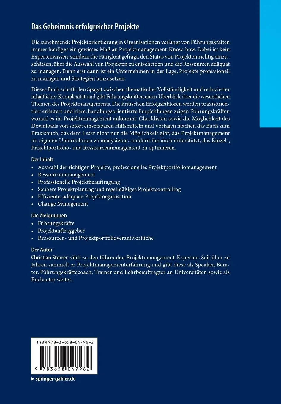 Rückseite: 9783658047962 | Das Geheimnis erfolgreicher Projekte | Christian Sterrer | Taschenbuch