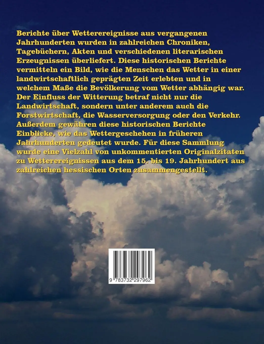 Rückseite: 9783732297962 | Hessische Wetterchronik | Johannes Hofmeister | Taschenbuch | 200 S.