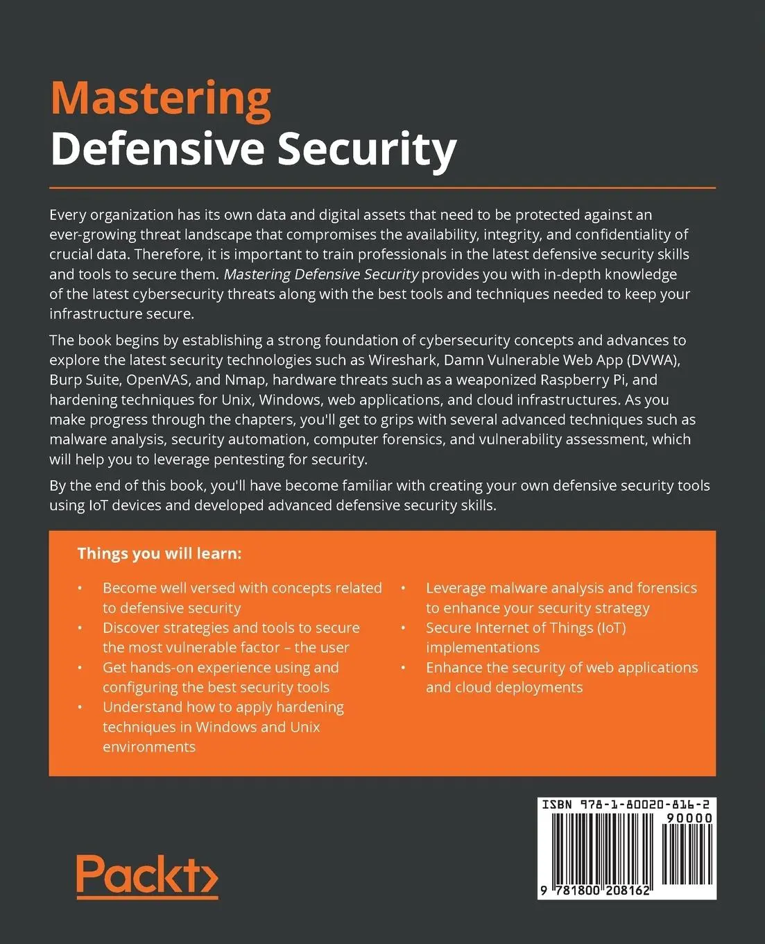 Rückseite: 9781800208162 | Mastering Defensive Security | Cesar Bravo | Taschenbuch | Englisch