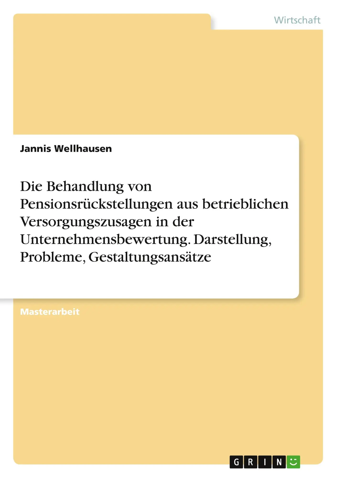 Cover: 9783346768162 | Die Behandlung von Pensionsrückstellungen aus betrieblichen...