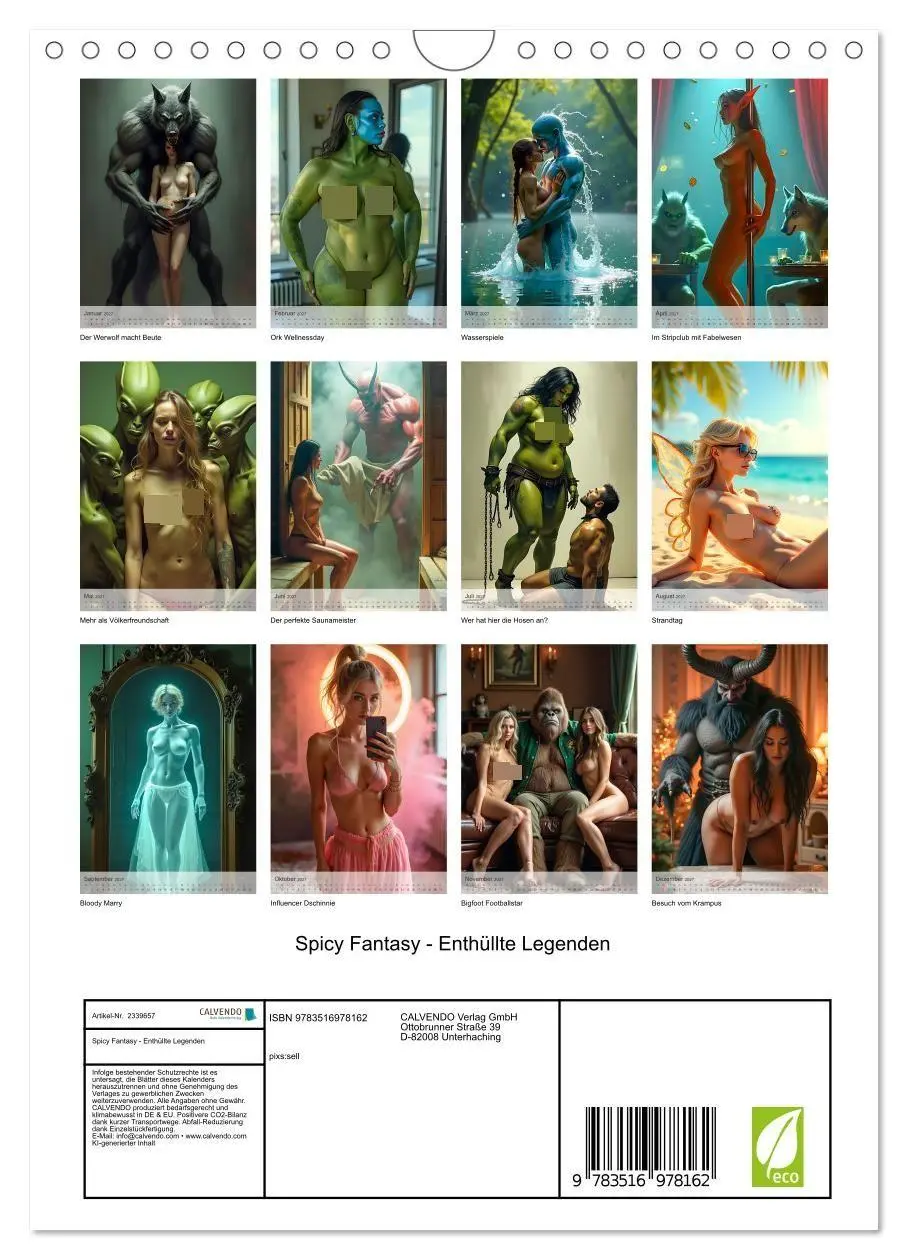 Bild: 9783516978162 | Spicy Fantasy - Enthüllte Legenden (Wandkalender 2027 DIN A4 hoch),...