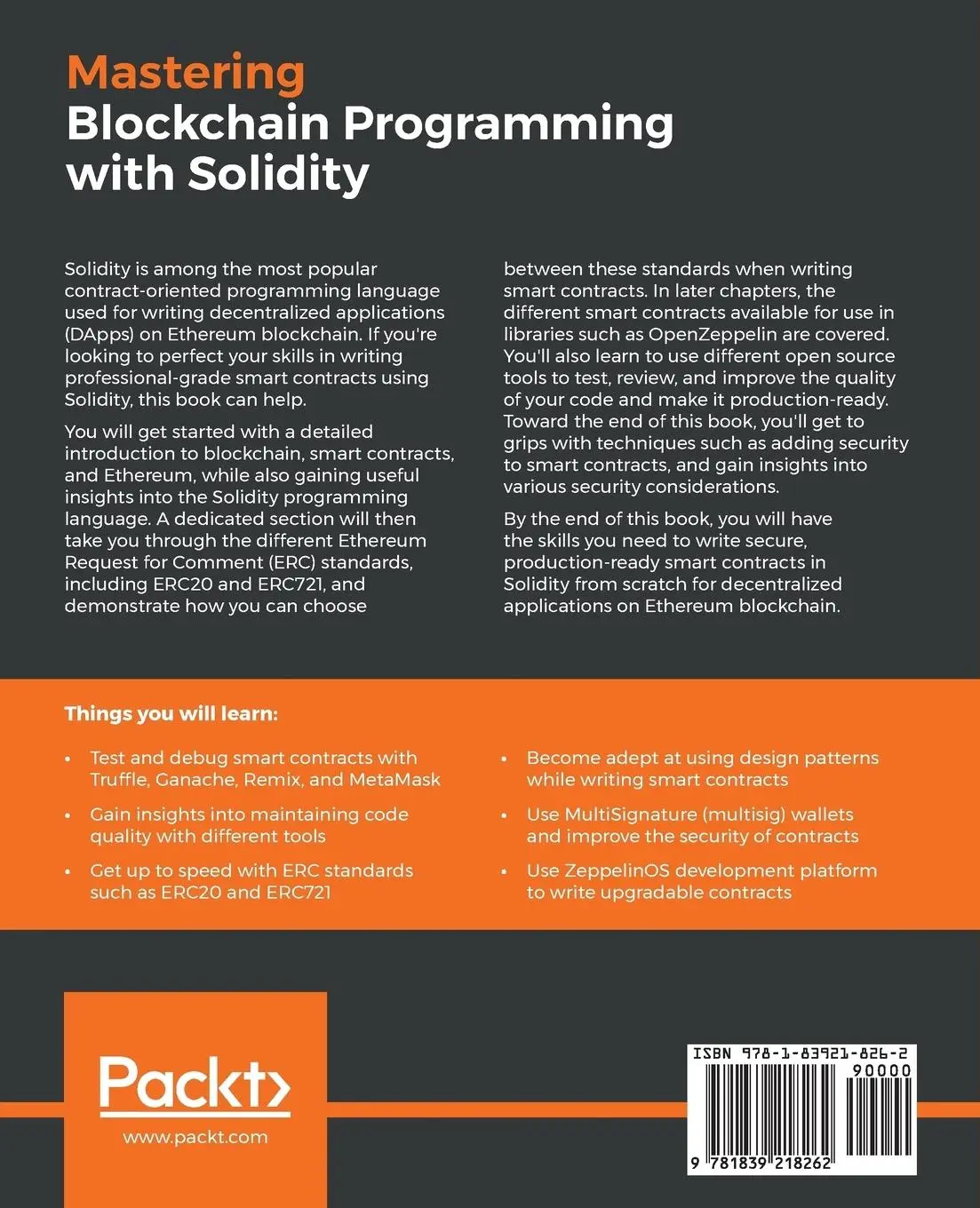 Rückseite: 9781839218262 | Mastering Blockchain Programming with Solidity | Jitendra Chittoda
