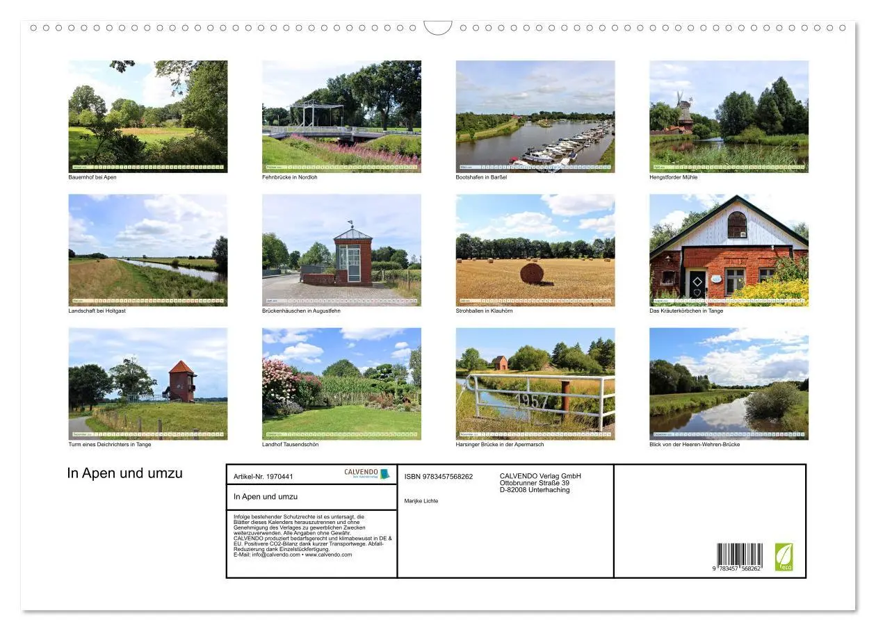 Bild: 9783457568262 | In Apen und umzu (Wandkalender 2026 DIN A2 quer), CALVENDO...