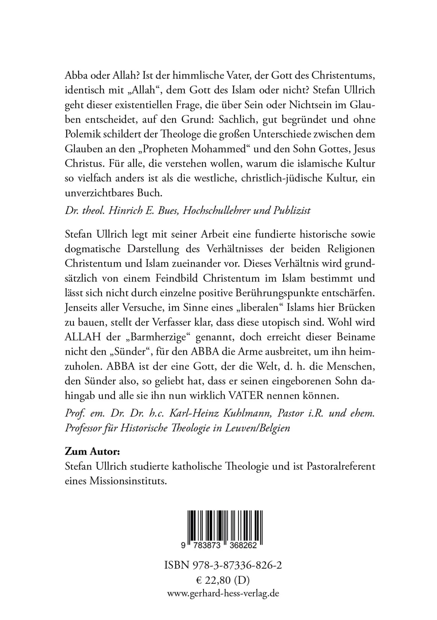 Rückseite: 9783873368262 | Allah versus Abba | Stefan Ullrich | Taschenbuch | Deutsch | 2023