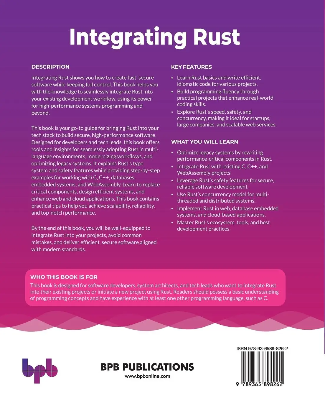 Rückseite: 9789365898262 | Integrating Rust | Abhishek Kumar (u. a.) | Taschenbuch | Englisch