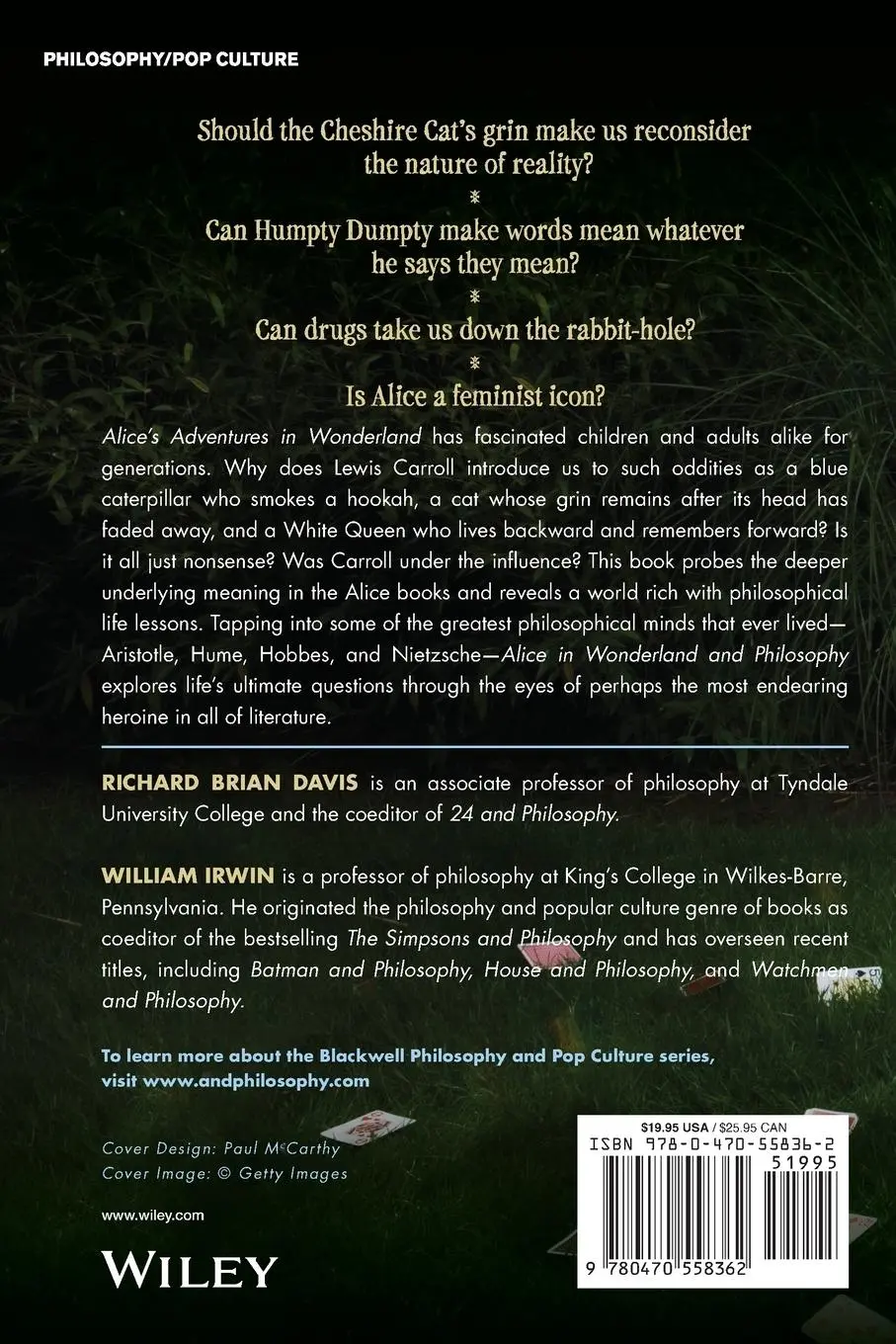Rückseite: 9780470558362 | Alice in Wonderland and Philosophy | William Irwin (u. a.) | Buch
