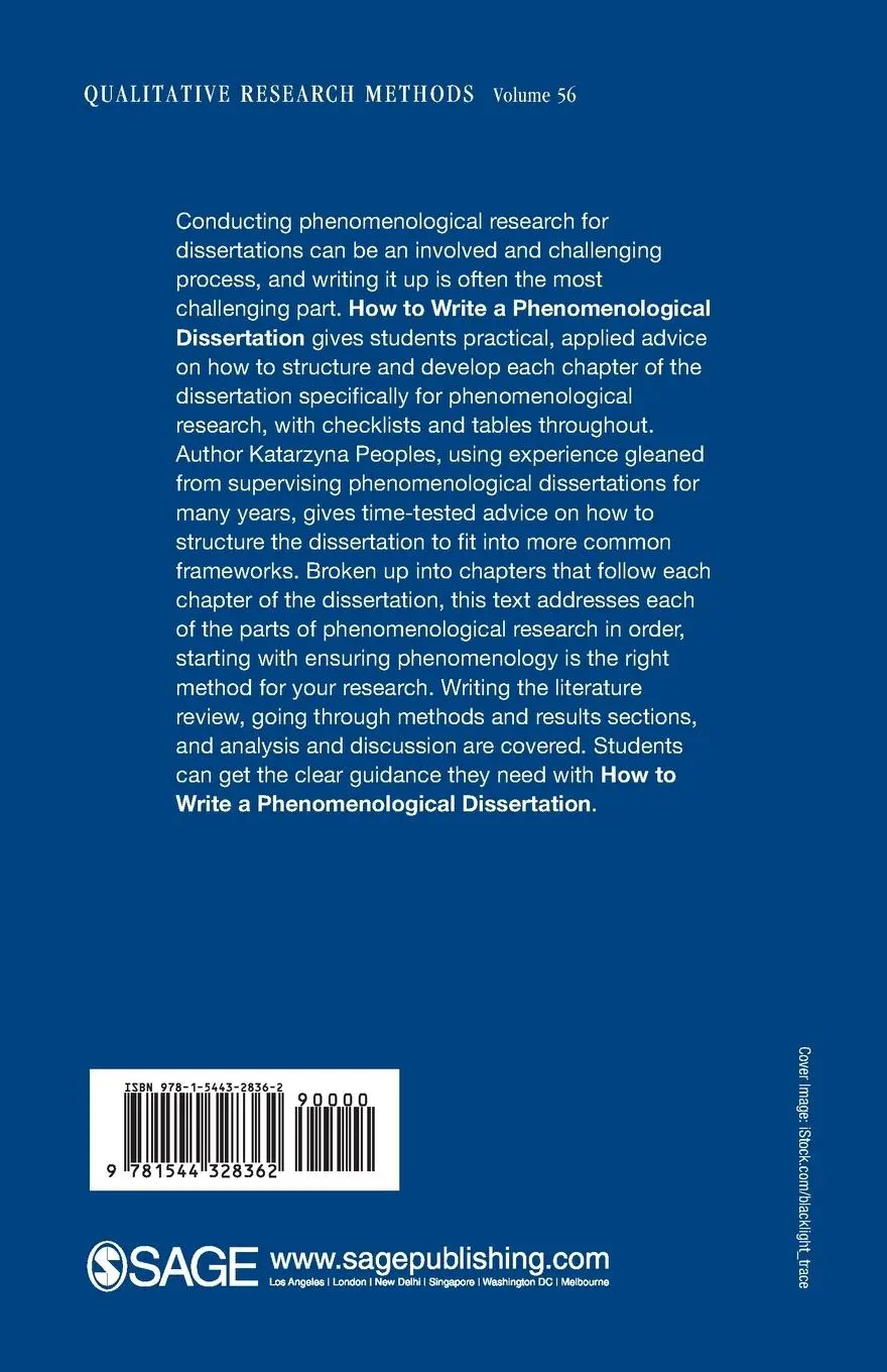 Rückseite: 9781544328362 | How to Write a Phenomenological Dissertation | A Step-by-Step Guide