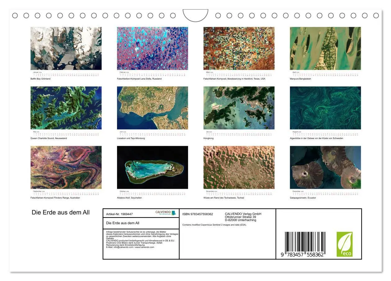 Bild: 9783457558362 | Die Erde aus dem All (Wandkalender 2026 DIN A4 quer), CALVENDO...