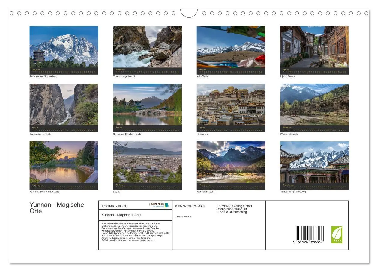 Bild: 9783457868362 | Yunnan - Magische Orte (Wandkalender 2026 DIN A3 quer), CALVENDO...