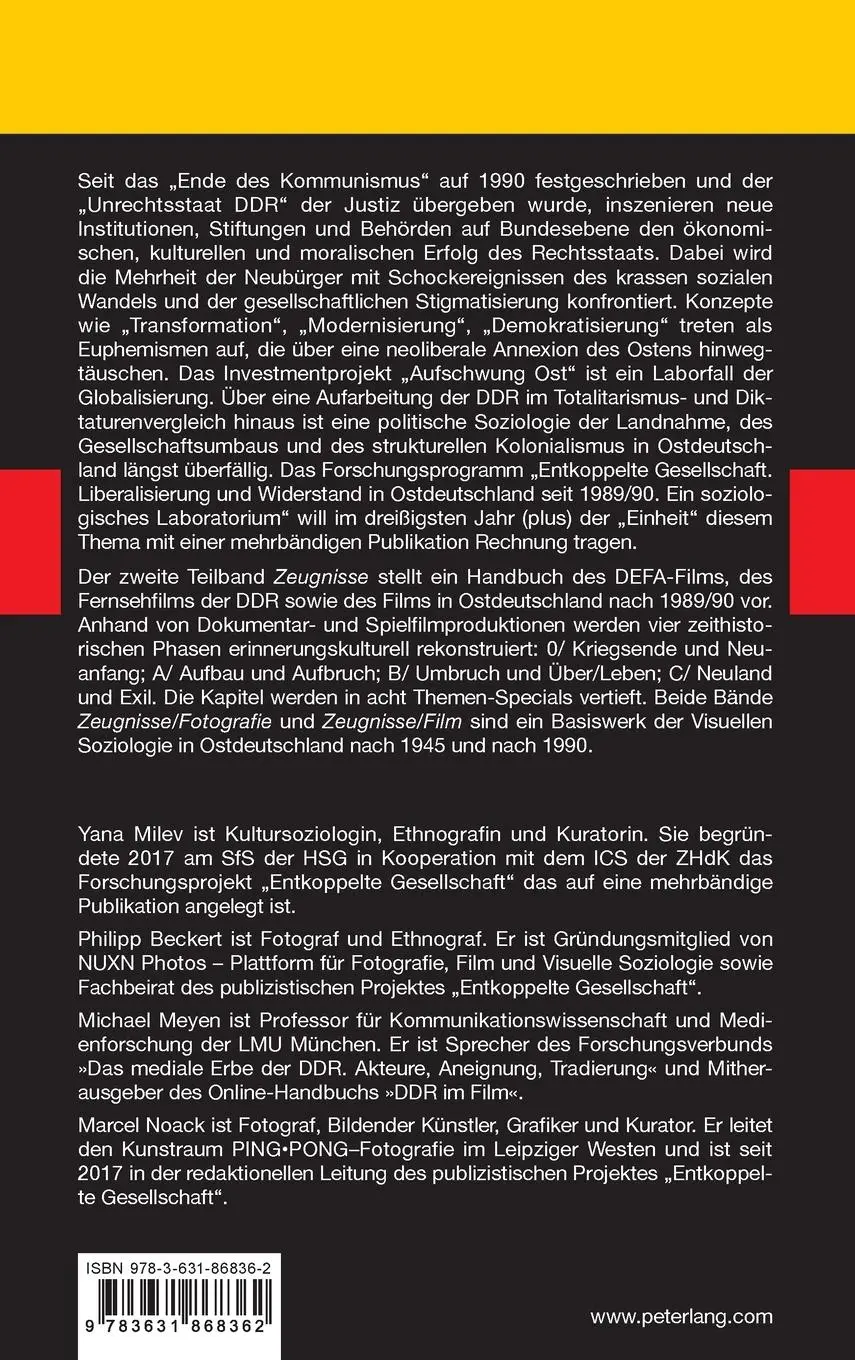 Rückseite: 9783631868362 | Entkoppelte Gesellschaft - Ostdeutschland seit 1989/90 | Milev (u. a.)