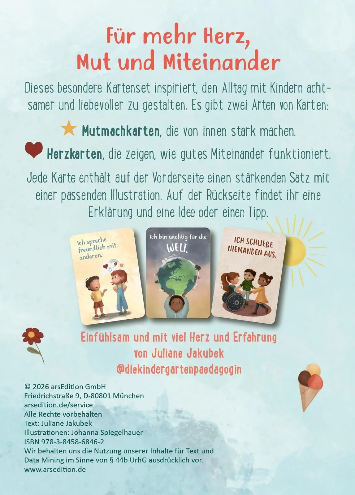 Rückseite: 9783845868462 | Herz- und Mutmachkarten | Ich bin wichtig und du auch | Jakubek | Buch