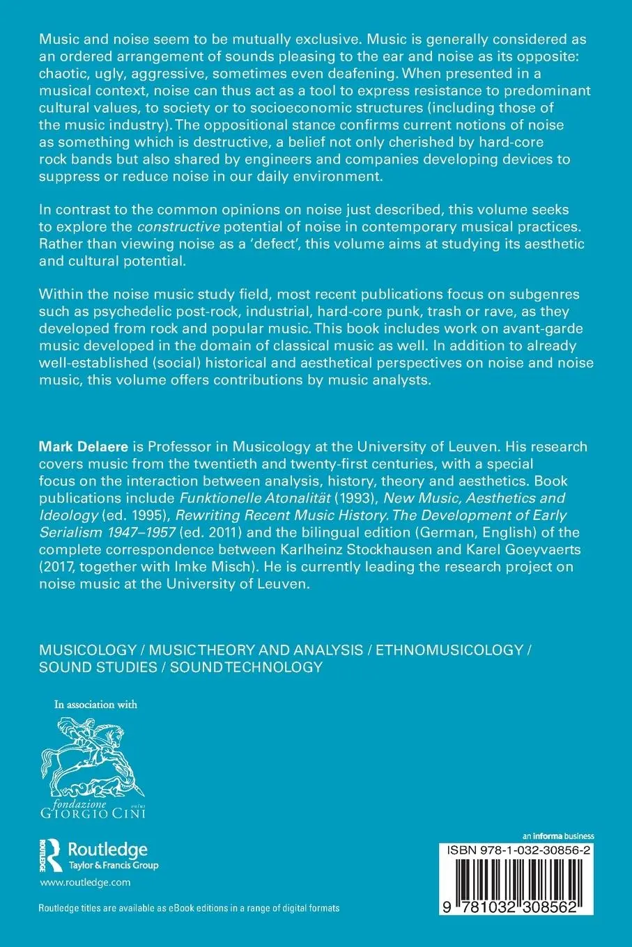 Rückseite: 9781032308562 | Noise as a Constructive Element in Music | Mark Delaere | Taschenbuch