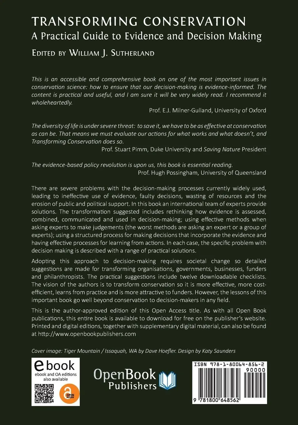 Rückseite: 9781800648562 | Transforming Conservation | William J. Sutherland | Taschenbuch | 2022