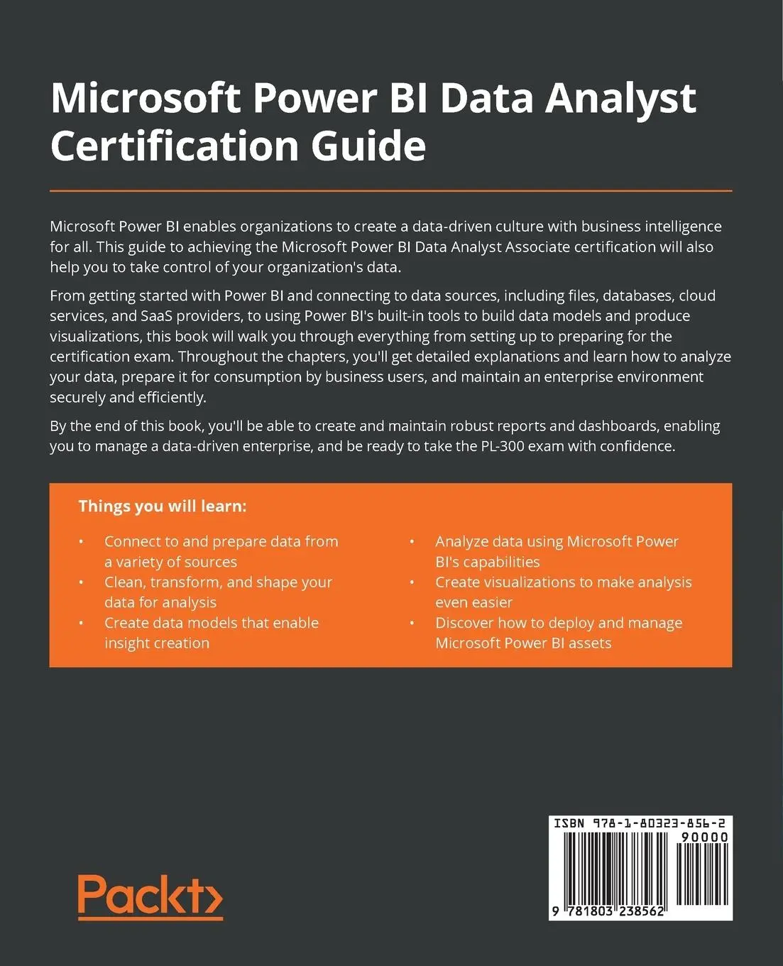 Rückseite: 9781803238562 | Microsoft Power BI Data Analyst Certification Guide | Taschenbuch