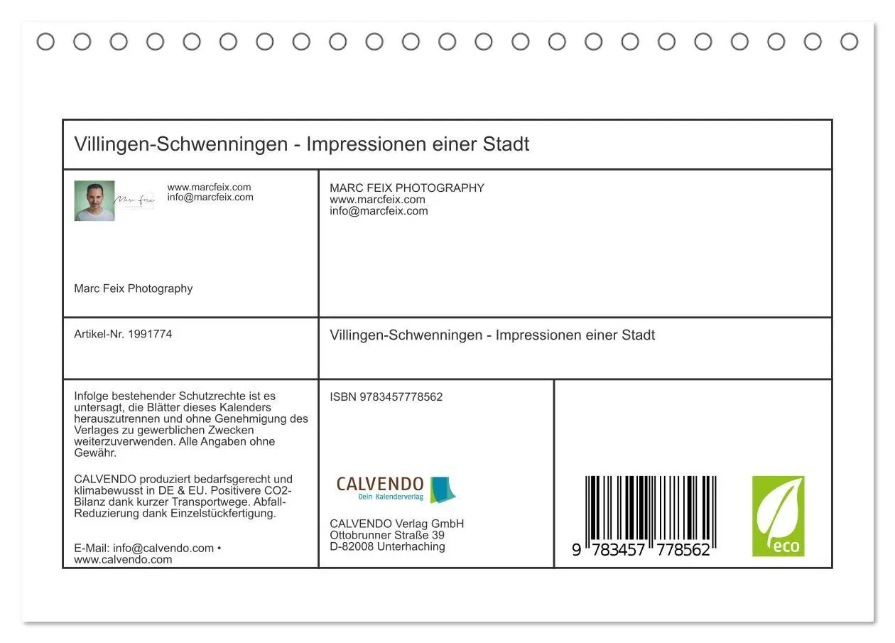 Bild: 9783457778562 | Villingen-Schwenningen - Impressionen einer Stadt (Tischkalender...
