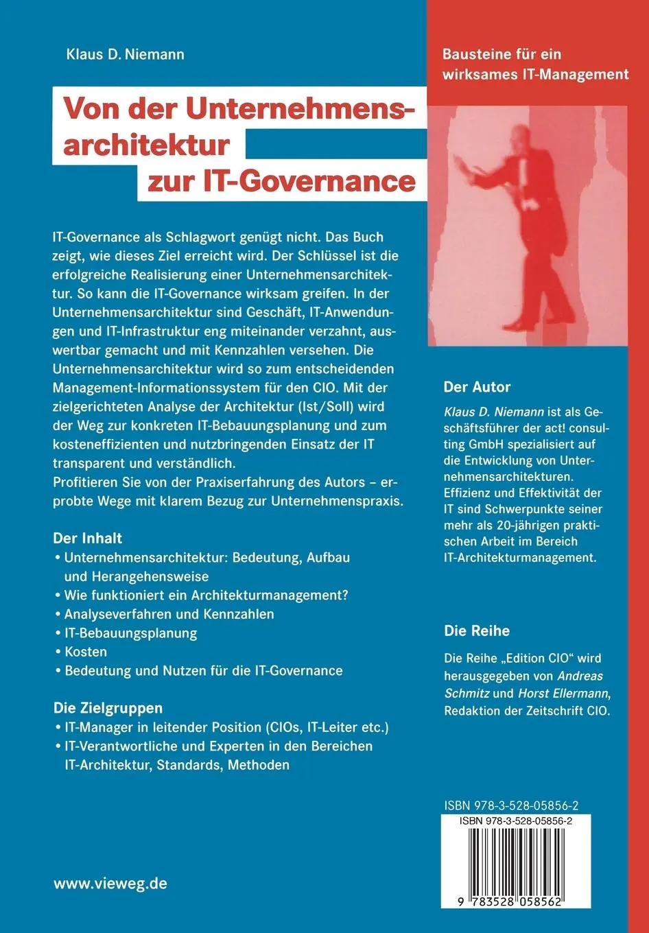 Rückseite: 9783528058562 | Von der Unternehmensarchitektur zur IT-Governance | Klaus D. Niemann