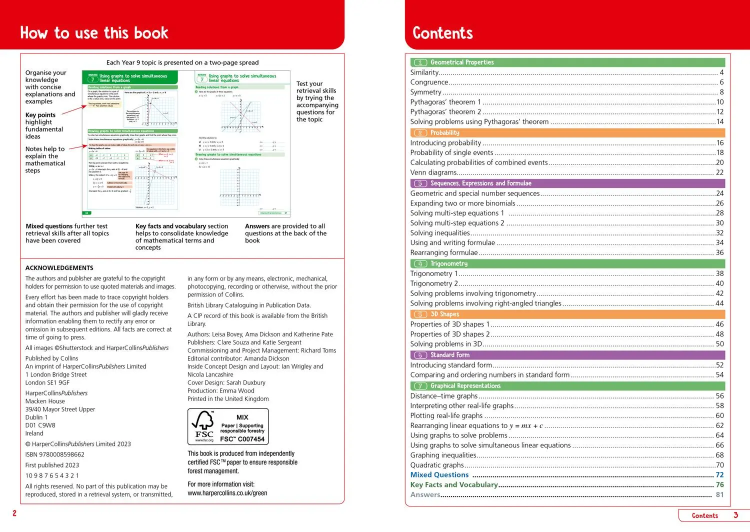 Bild: 9780008598662 | Ks3 Maths Year 9: Organise and Retrieve Your Knowledge | Collins