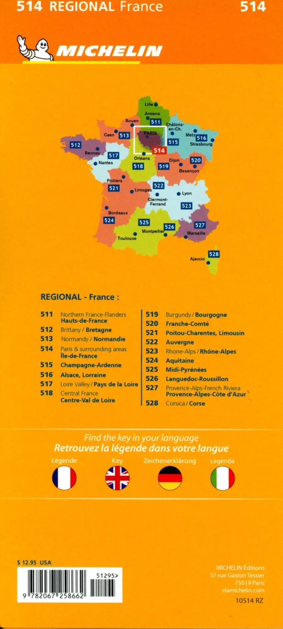 Bild: 9782067258662 | Michelin Ile de France | Straßen- und Tourismuskarte 1:200.000 | 1 S.