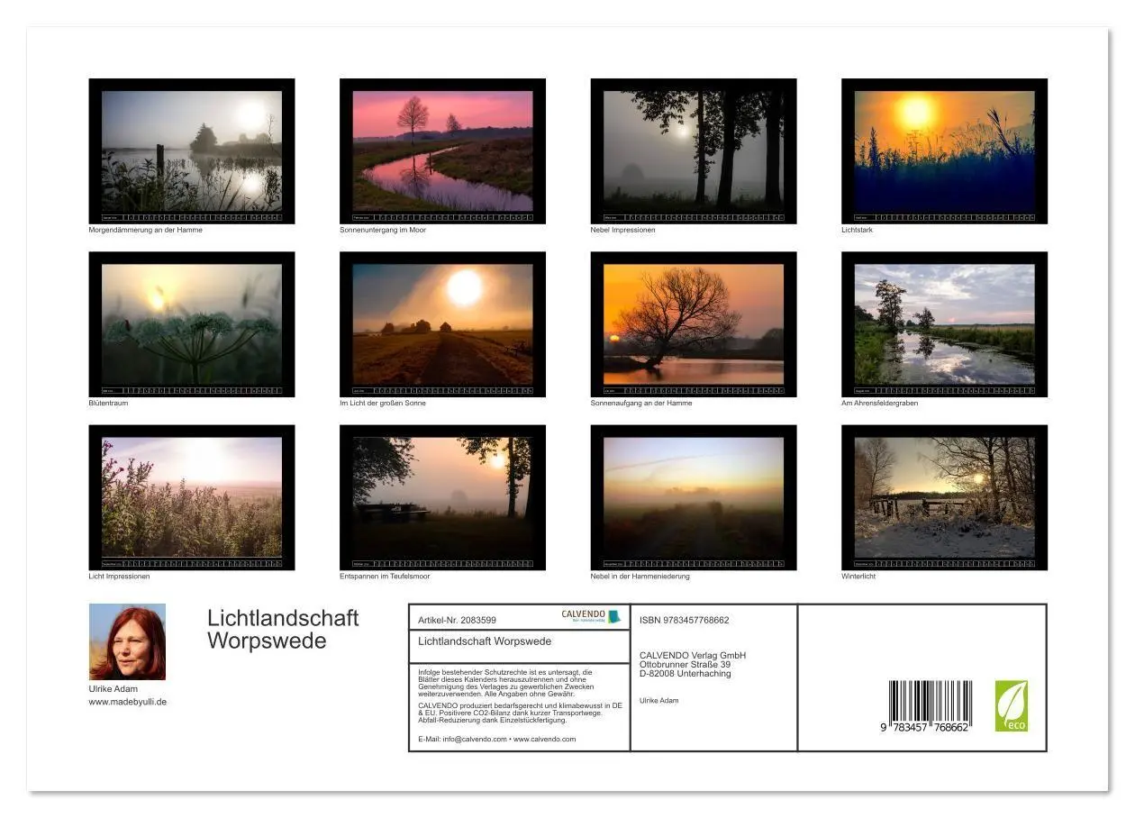 Bild: 9783457768662 | Lichtlandschaft Worpswede (hochwertiger Premium Wandkalender 2026...