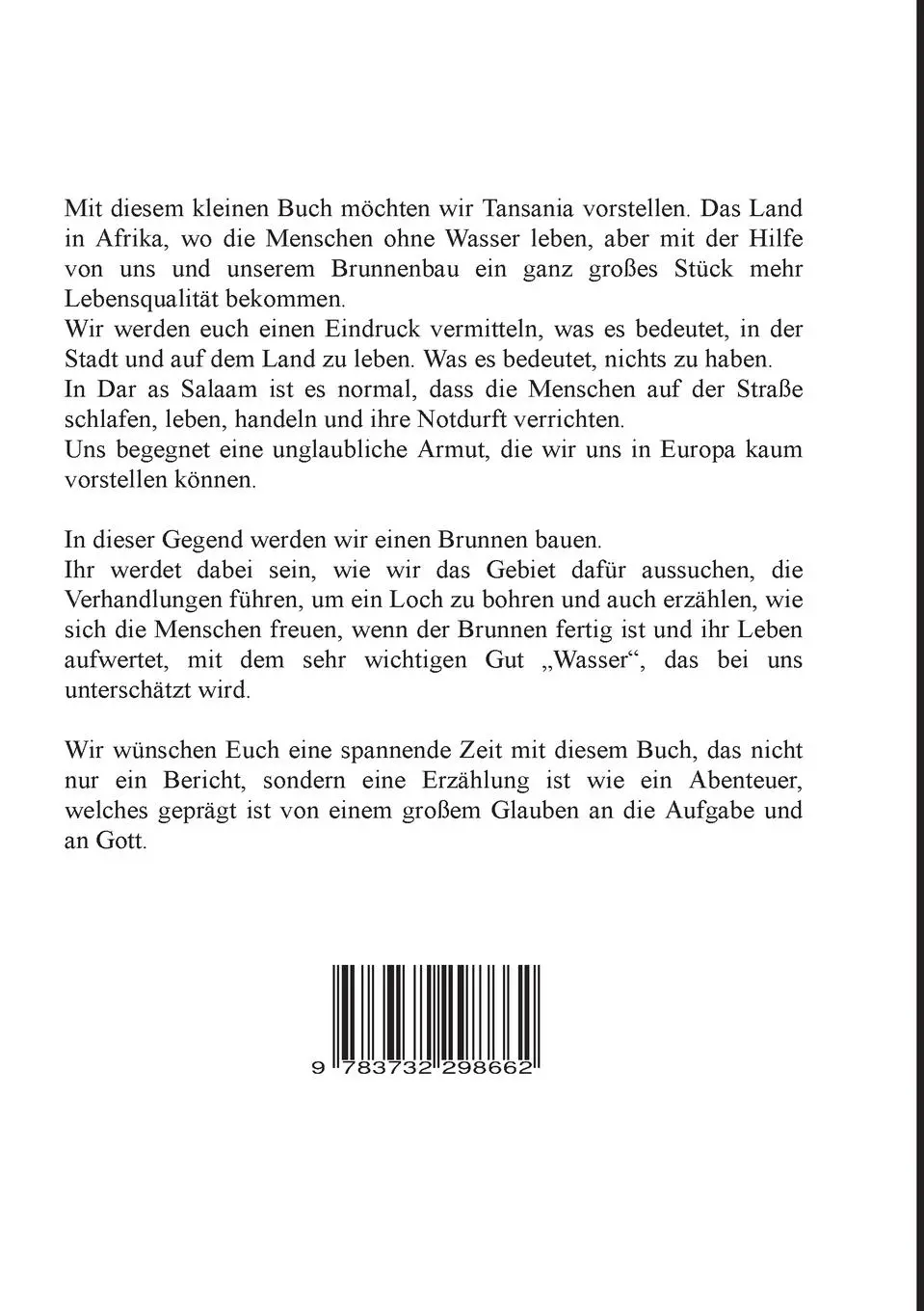 Rückseite: 9783732298662 | Reiseberichte aus Tansania | Sara Schmidt | Taschenbuch | 156 S.