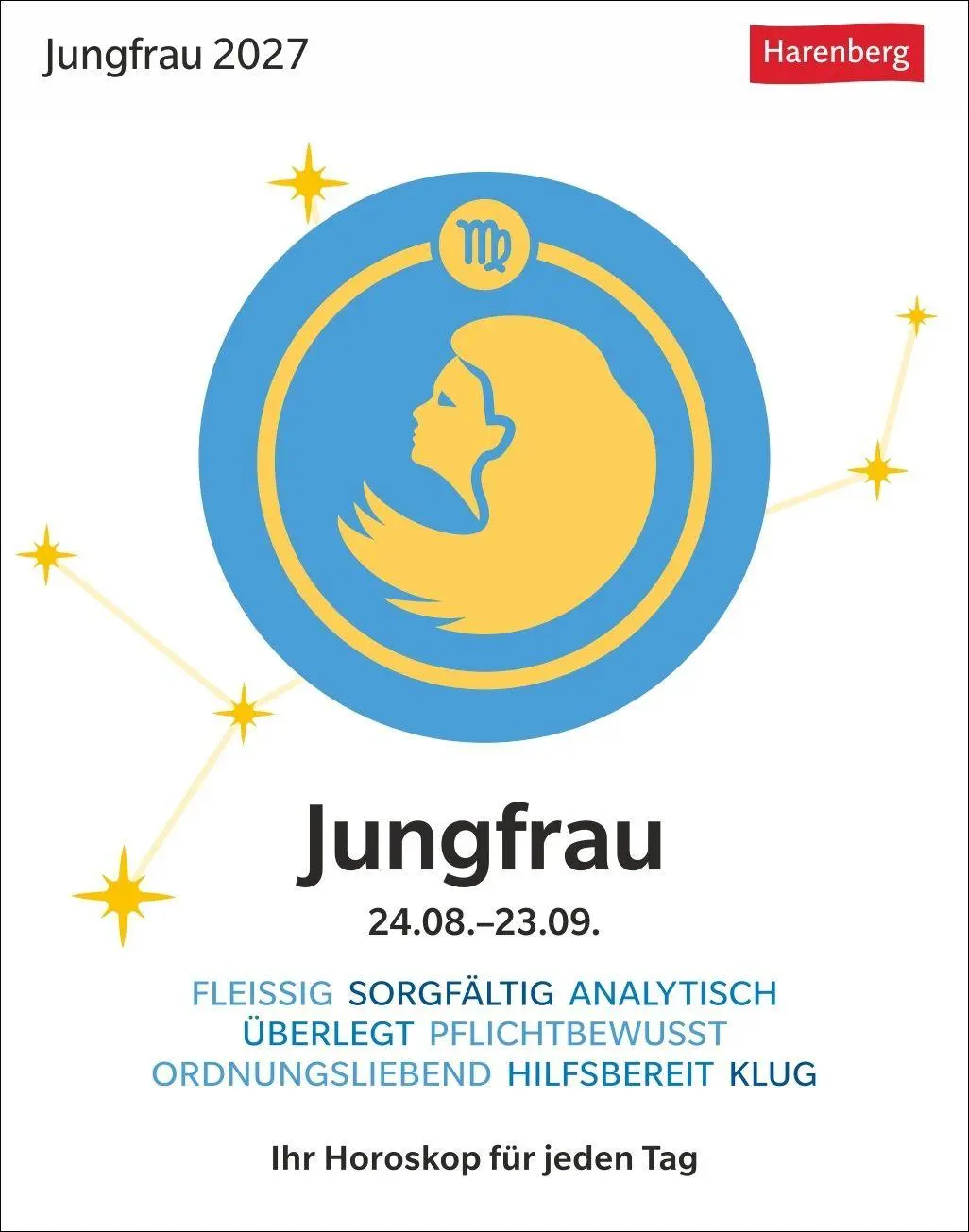 Cover: 9783840038662 | Jungfrau Sternzeichenkalender 2027 - Tagesabreißkalender - Ihr...