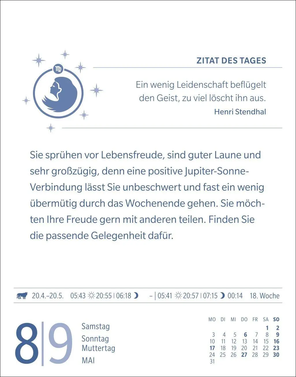 Bild: 9783840038662 | Jungfrau Sternzeichenkalender 2027 - Tagesabreißkalender - Ihr...
