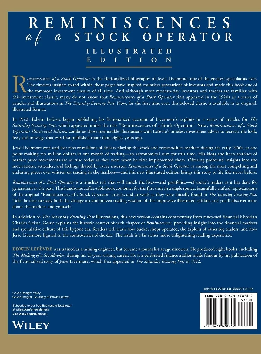 Rückseite: 9780471678762 | Reminiscences of a Stock Operator | Edwin Lefèvre | Buch | 272 S.